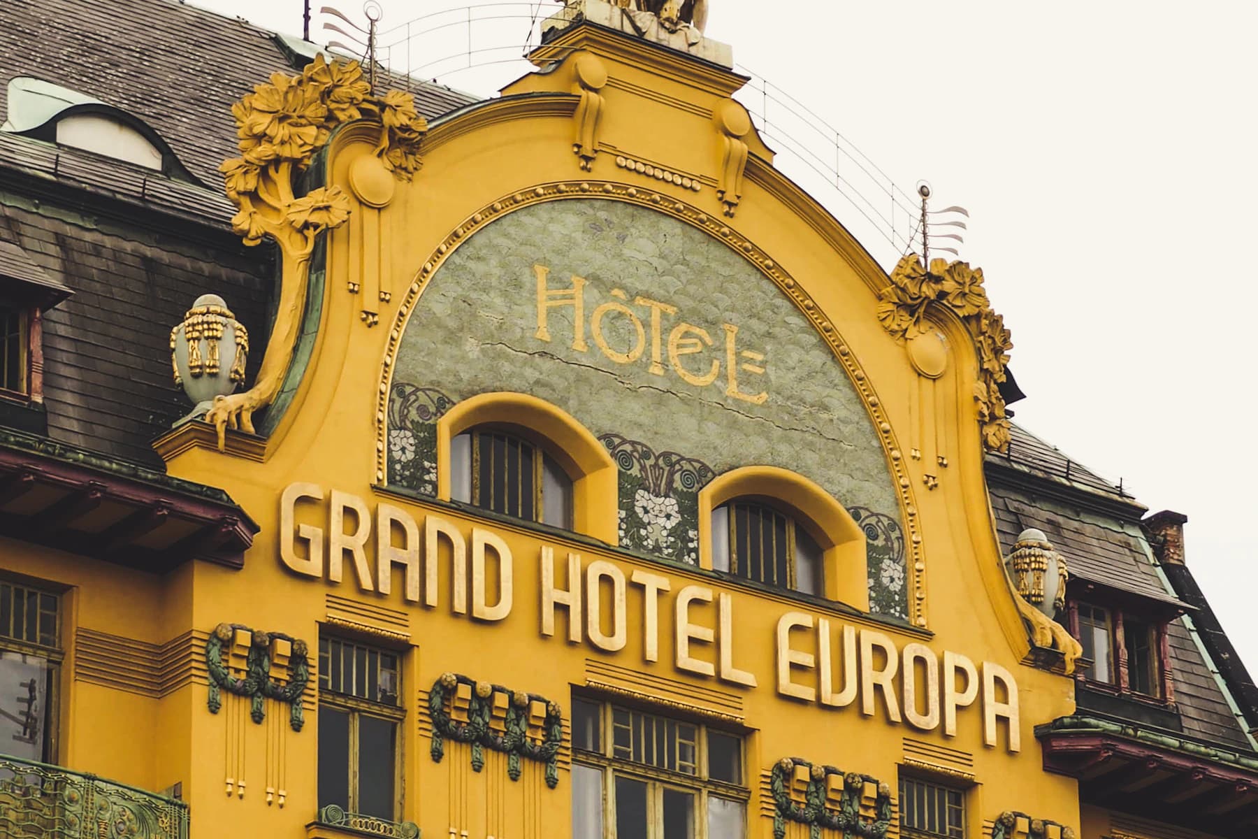 Grand Hotel Europa facade in an urban European setting